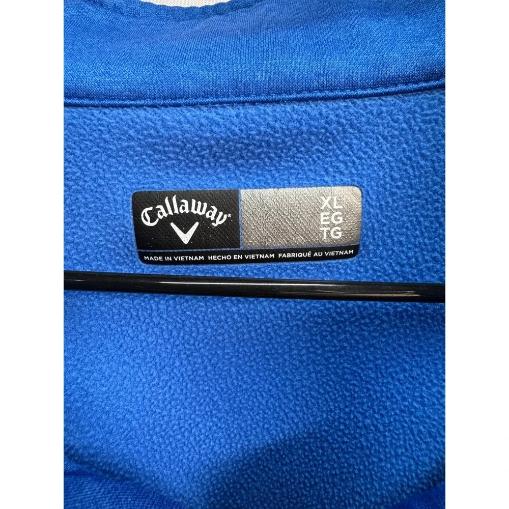 Callaway Mens XL Blue Heather Quarter Zip Fleece Pullover Golf Jacket SA3380
